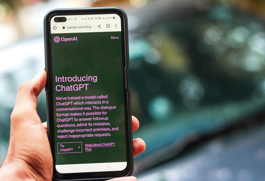 a person showing how to use chat GPT